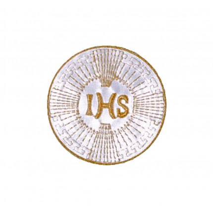 Gesticktes IHS Emblem Gold/Weiss
