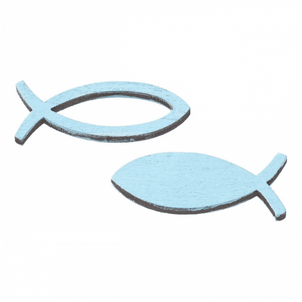 Streudeko Fisch aus Holz Hellblau