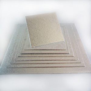 Tortenplatten - Quadrat - mit Aluminium bezogen 4mm/ 20 cm