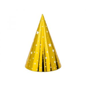 Partyhüte in gold Sterne 6Stück