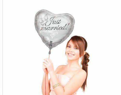 fg Folienballon Hochzeit " Just married " silber
