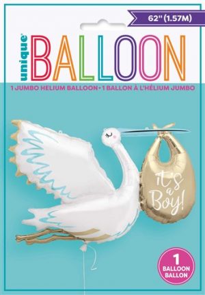 Folienballon Storch "it's a Boy" 1,57m