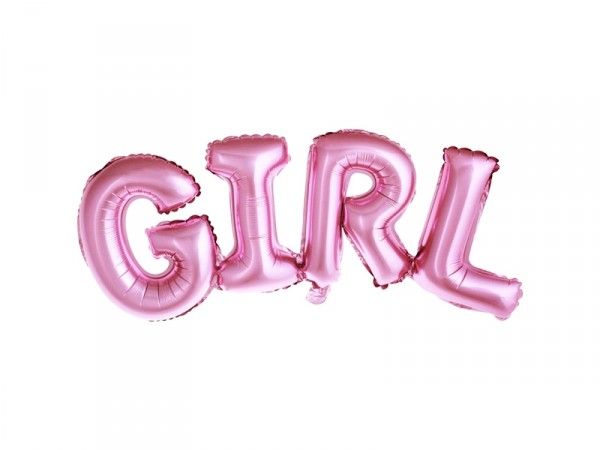 Folienballon Air-Filled "GIRL" pink 74cmx33cm