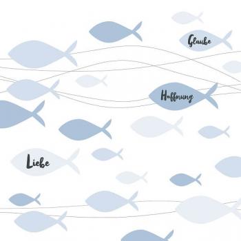 20 Servietten - Fische - Blau