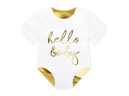 Servietten Baby Shower "Hello Baby" in Gold