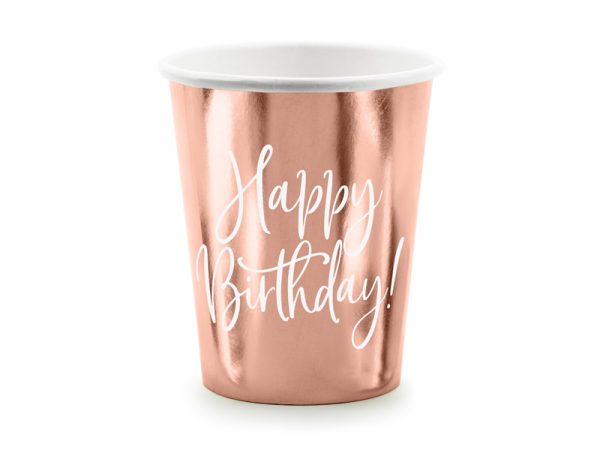 Becher Happy Birthday! roségold, 260ml