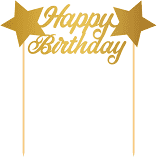 Torten Topper "Happy Birthday" gold