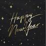 Servietten Schwarz Happy New Year 33x33cm