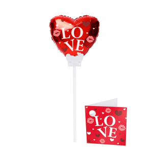 Folienballon Herz LOVE+Karte 15cm