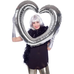Folienballon Air-Filled "Herz" silber Bilderrahmen