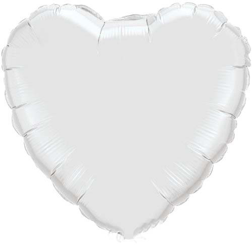 Folienballon "Herz" Weiß metallic 91cm