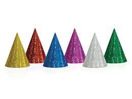Holografische Partyhüte, Mix, 16cm