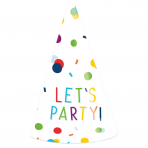 Partyhüte Conffeti Birthday "Let´s Party" 8 Stück