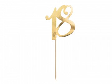 Cake Topper Gold mit der Zahl 18