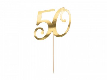 Cake Topper Gold mit der Zahl 50