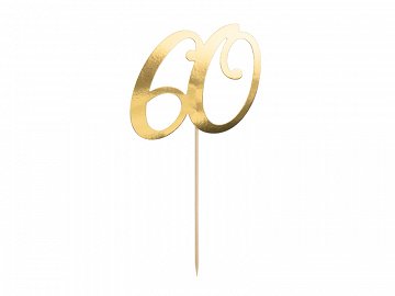 Cake Topper Gold mit der Zahl 60