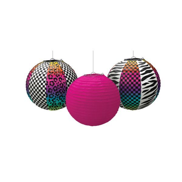 3 Lampions Totally 80's 24 cm