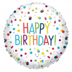 Folienballon Confetti Birthday "Happy Birthday"
