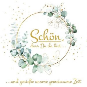 20 Servietten " Schön dass Du da bist " 33x33cm