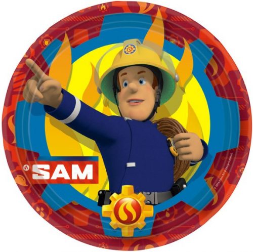 8 Teller Fireman Sam rund Papier 23 cm