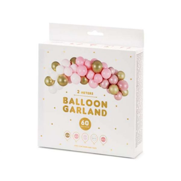 KIT für Ballongirlande 2 Meter rosa/gold