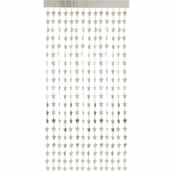 Türvorhang Folie Sterne silber