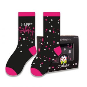 Geschenksocken 'Happy Birthday' pink (2 Paar)