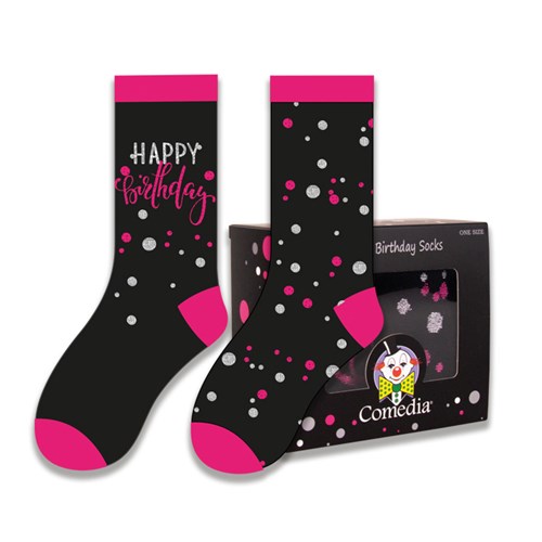 Geschenksocken 'Happy Birthday' pink (2 Paar)