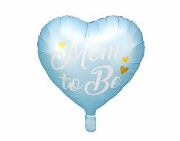 Folienballon Herz "Mom to be" hellblau