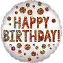 kkk Happy Birthday Sequins Satin Infused Round Folienballon