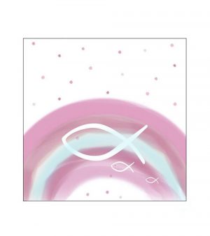 Cocktail-Servietten "Fische & Regenbogen" - pink - 20 Stück