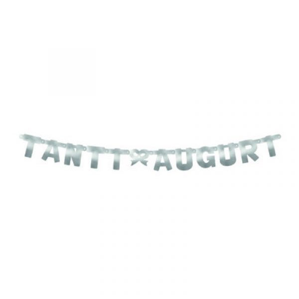 Banner "Tanti Auguri" in silber