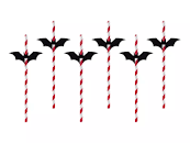 PartyDeco Papierstrohhalme Fledermäuse pk/6