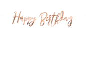 Banner Happy Birthday, rosegold , 16,5x62cm