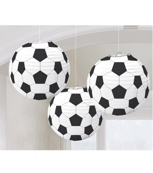 3 Lampions Championship Soccer Papier 24,1 cm