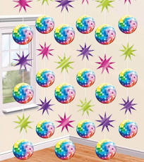 6 Deko-Hänger Disco Fever 60s Folie 213 cm