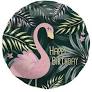 Folienballon Standart "Happy Birthday" Flamingo 45cm