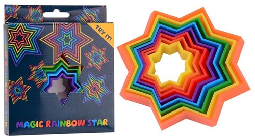 Magic Star Regenbogenfarben 10x10x2,5cm