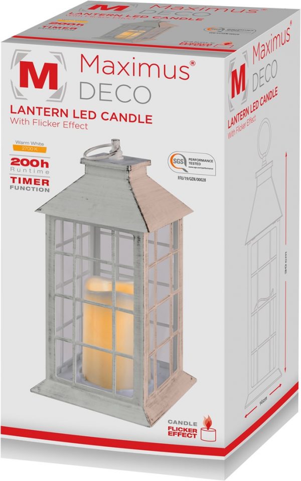 maximus-deco-led-lantern-candle-plus-timer-17x30cm Maximus Deco LED Laterne Candle + Timer