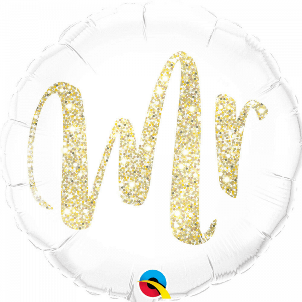 Folienballon "Mr " weiß/gold