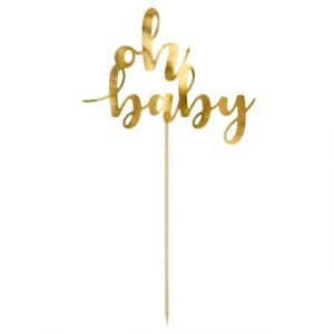 Tortentopper Oh baby, 25 cm, Gold