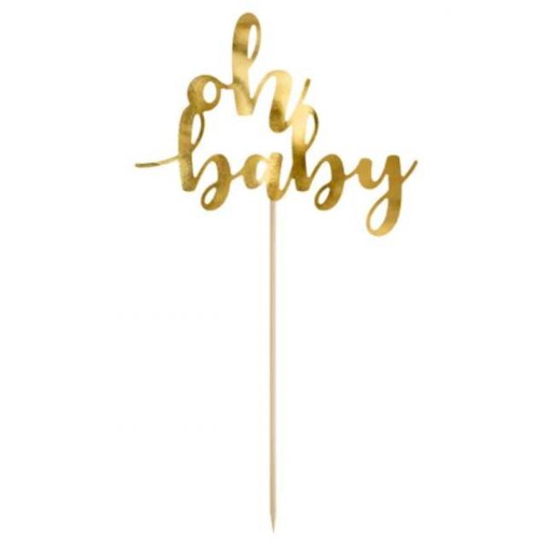 Tortentopper Oh baby, 25 cm, Gold