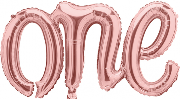Folienballon One, 66x37cm, roségold