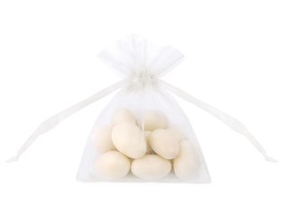 Organza Beutel weiß für Gastgeschenke