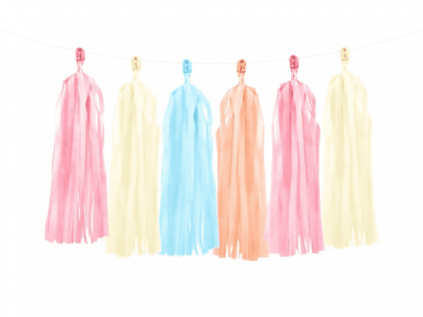 Tassel Girlande pastel 12 stk