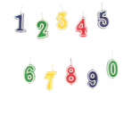 Zahlenkerzen-Set 0 - 9 mehrfarbig - 5,5 cm