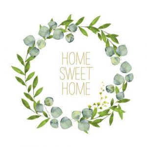 20 Servietten Home Sweet Home - Zuhause im Kranz 33x33cm