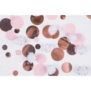 Konfetti mit Pom Poms Rose Gold Birthday Papier / Plastik