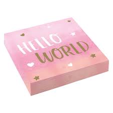 Servietten Hello World Girl