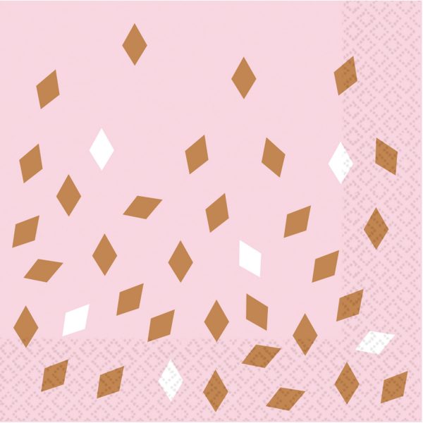 16 Servietten rosegold 33x33 cm